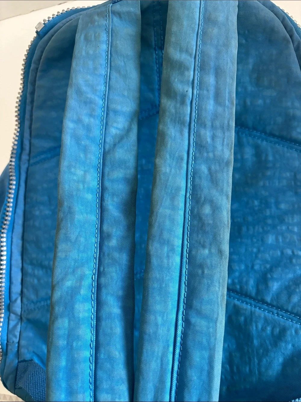 Kipling Sky Blue Nylon Daypack Front Zip Pocket X-Large backpack travel school